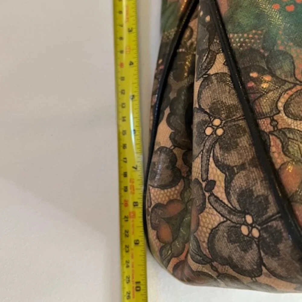NINE WEST | Multi-color Floral with Black Trim and Bottom Lg Handbag Boho-EUC